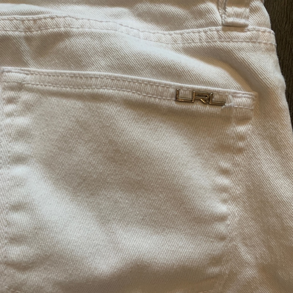 Lauren by Ralph Lauren‎ white  stretch crop jeans. Worn 1-2x